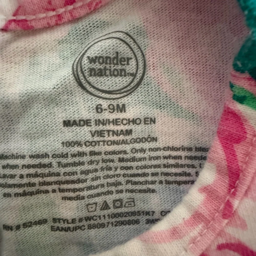 Wonder Nation Pink and Green Floral Diaper Cover Set